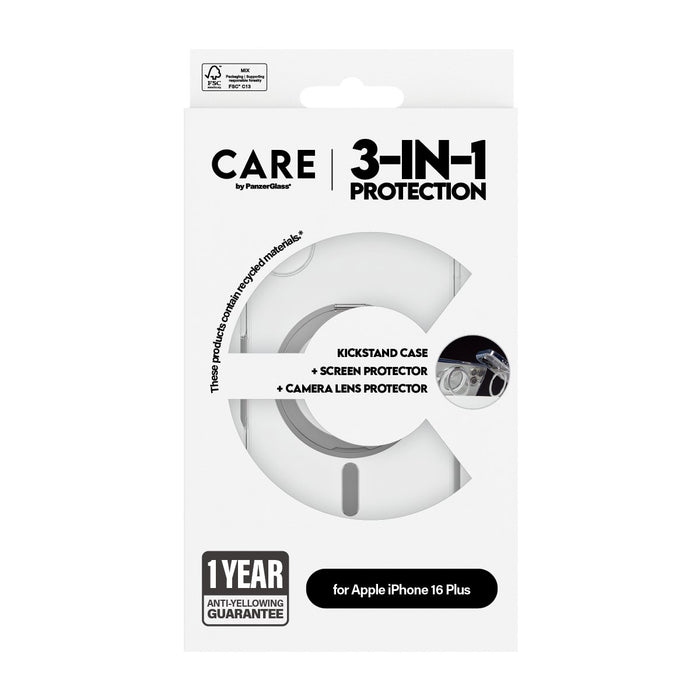 EAN 5715685004773 - PanzerGlass CARE™ by ® 3-in-1 Ceramic Bundle iPhone 16 Plus funda para teléfono móvil Transparente imagen 3