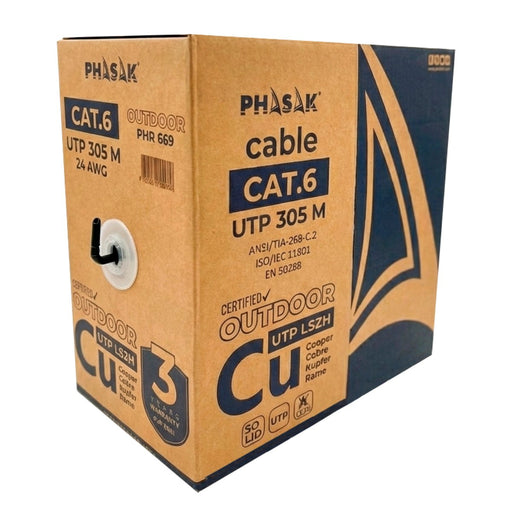 EAN 5605922001279 - Phasak BOBINA DE CABLE RJ45 UTP PHR 669 CAT.6/ 305M/ GRIS imagen 1