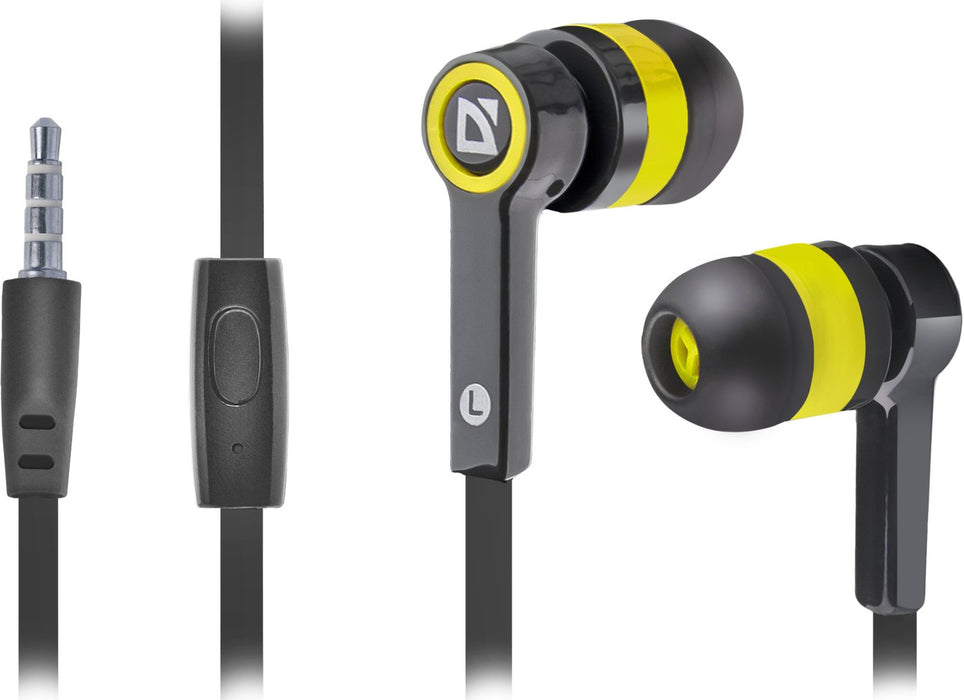 EAN 4714033634212 - Defender Pulse-420 Auriculares Alámbrico Dentro de oído Negro, Amarillo imagen 1