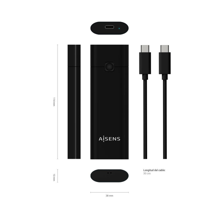 EAN 8436574707564 - AISENS ASM2-020B caja para disco duro externo Caja externa para unidad de estado sólido (SSD) Negro imagen 3