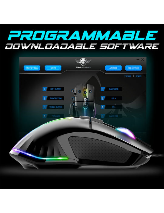 EAN 3700104455153 - Spirit of Gamer PRO-M5 ratón Juego mano derecha USB tipo A Óptico 12800 DPI imagen 6