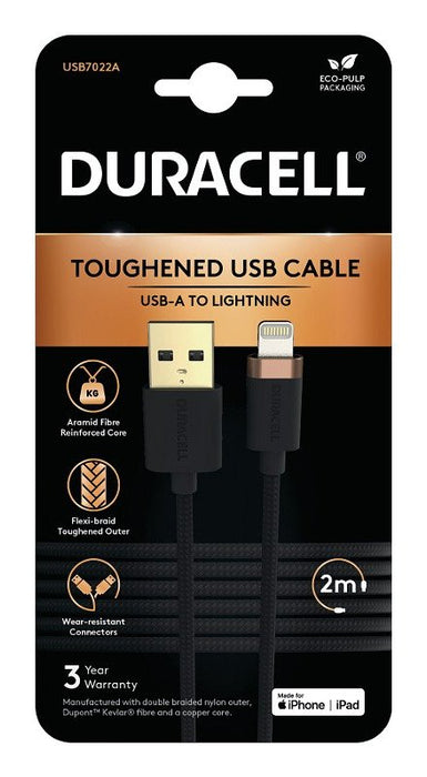 EAN 5056304399970 - Duracell USB7022A cable de conector Lightning 2 m Negro imagen 1