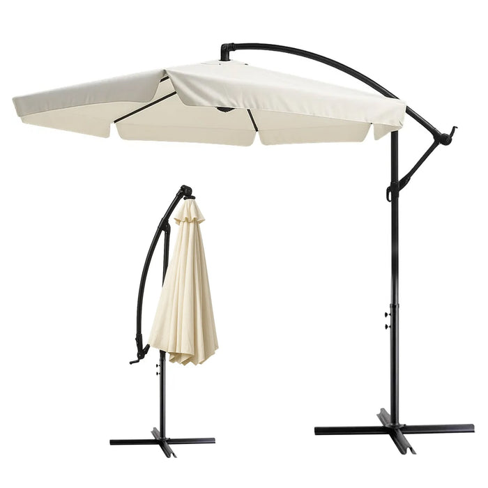 EAN 5907207224381 - Extralink Black Forest Garden Umbrella with Side Panels, Large 3m Beige Cantilever Sombrilla colgante Hex imagen 6