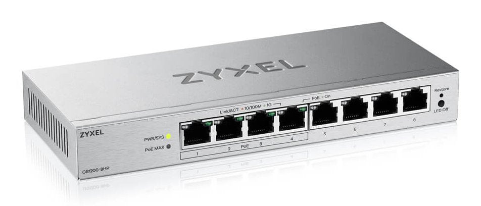 EAN 4718937649907 - Zyxel GS1200-8HPV3 Gestionado L2 Gigabit Ethernet (10/100/1000) Energía sobre Ethernet (PoE) Escritorio G imagen 2