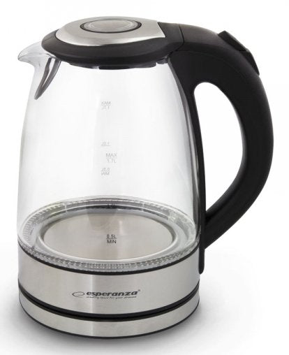 EAN 5901299915653 - Esperanza EKK012 tetera eléctrica 1,7 L 2200 W Negro, Gris, Transparente imagen 1