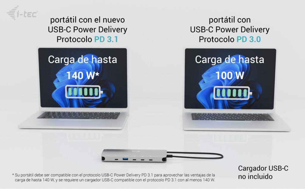 EAN 8595611707407 - i-tec Metal C31NANOTRIPLEDOCKPD Alámbrico USB 3.2 Gen 1 (3.1 Gen 1) Type-C Gris imagen 11