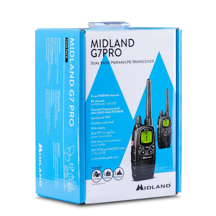 EAN 8011869201943 - Midland G7 Pro Walkie Talkie two-way radios 69 canales 446.00625 - 446.09375 MHz Negro imagen 5