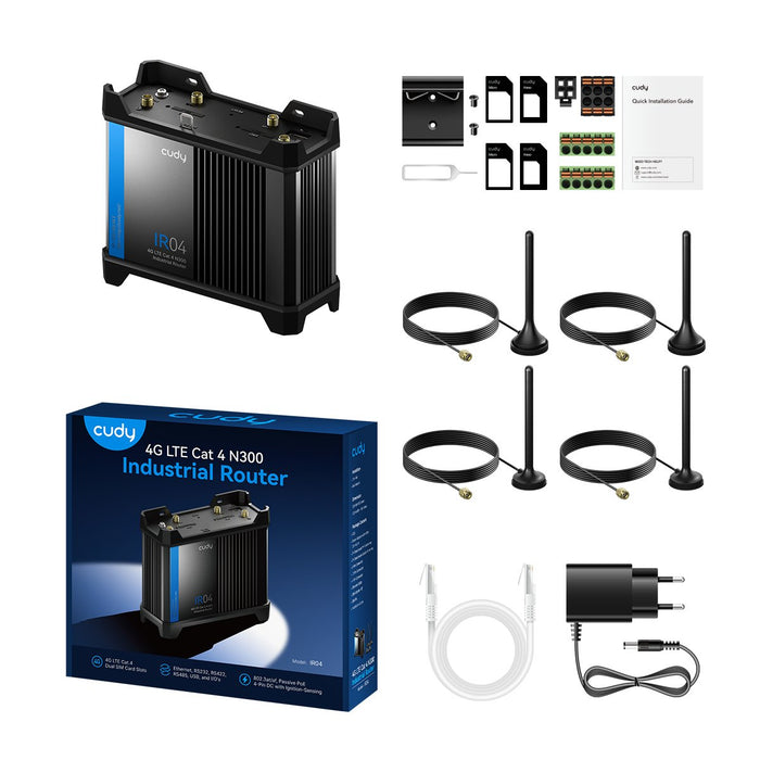 EAN 6971690793210 - Cudy 4G LTE Cat 4 N300 Industrial Wi-Fi Router, IR04 1.0 Router de red móvil imagen 3