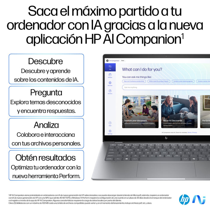 EAN 198701537182 - HP OmniBook X 14-fe0006ns Copilot+ PC Snapdragon X1E-78-100 Portátil 35,6 cm (14") Pantalla táctil 2.2K 16 imagen 11