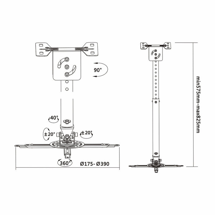 EAN 8436574703481 - AISENS CP02TSRE-051 montaje para projector Techo Negro imagen 5