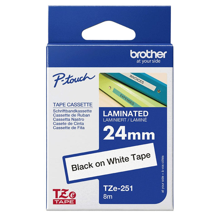 EAN 0012502625780 - Brother TZE-251 cinta para impresora de etiquetas Negro sobre blanco imagen 4