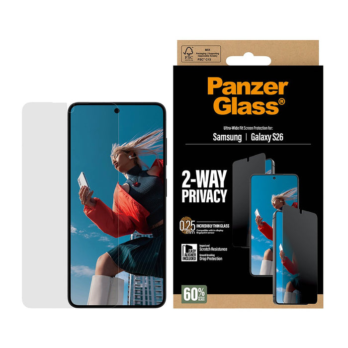 EAN 5715685033889 - PanzerGlass ® 2-Way Privacy Screen Protector Samsung Galaxy S26 | Ultra-Wide Fit w. EasyAligner Protector imagen 2