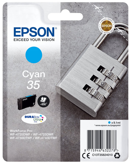 EAN 8715946632278 - Epson Padlock C13T35824010 cartucho de tinta 1 pieza(s) Original Rendimiento estándar Cianimagen 1)