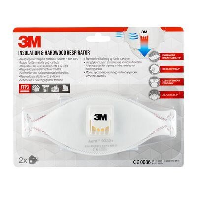 EAN 5902658102448 - 3M 9332C2 respirador reutilizable FFP3 Mascarilla de media cara Respirador purificador de aire imagen 2