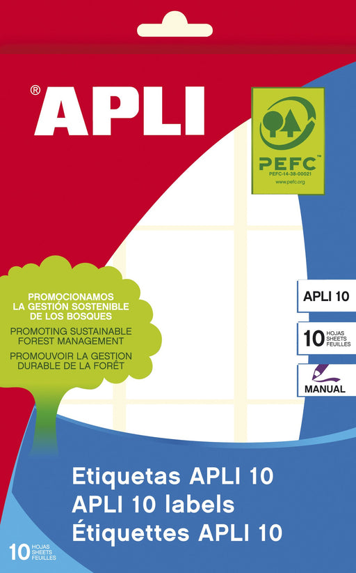 EAN 8410782016502 - APLI 01650 etiqueta autoadhesiva Rectángulo Permanente Blanco 90 pieza(s) imagen 1