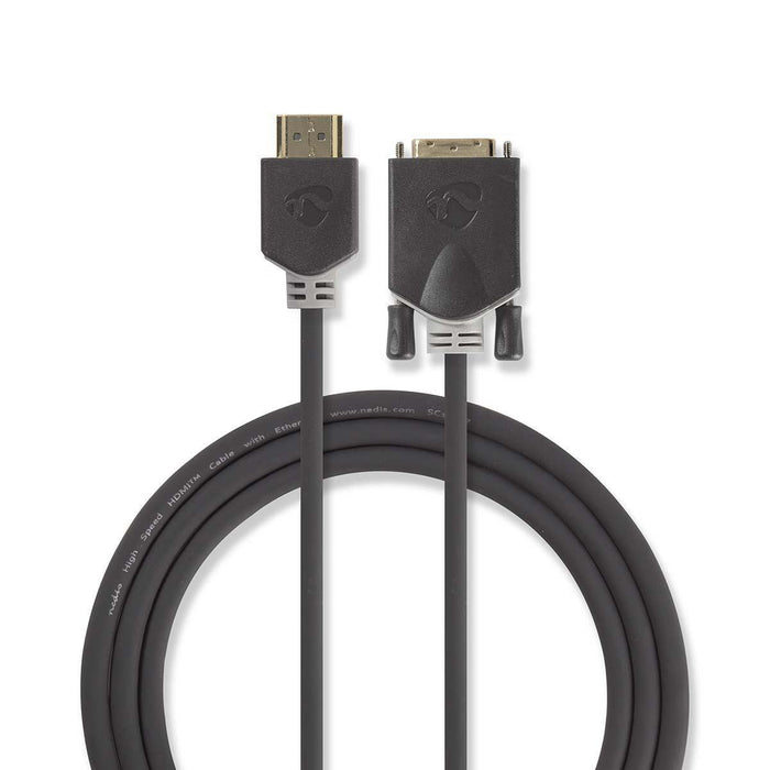 EAN 5412810264346 - Nedis CCBW34800AT20 adaptador de cable de vídeo 2 m HDMI tipo A (Estándar) DVI-D Antracita imagen 1