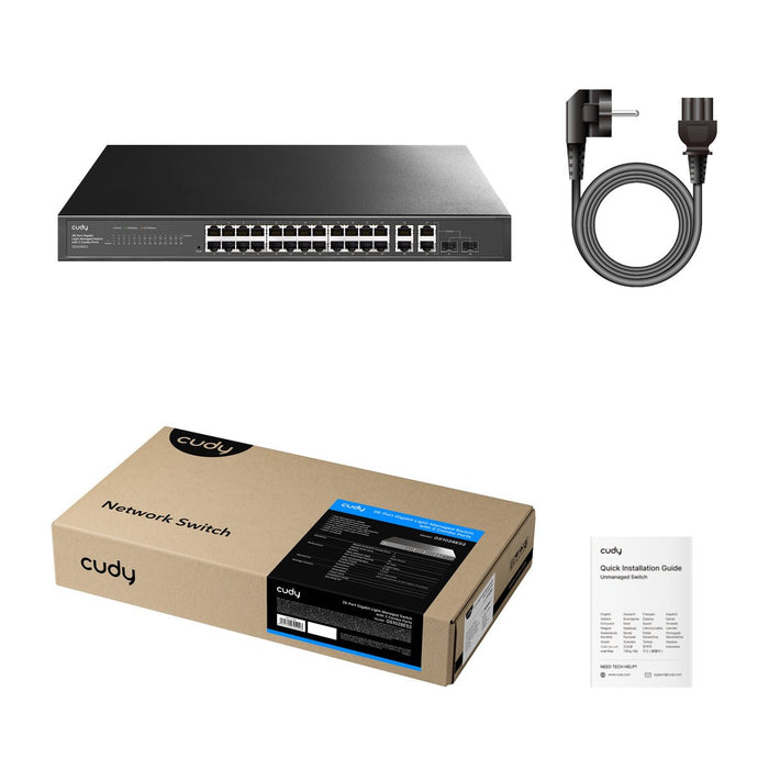 EAN 6971690794996 - Cudy 26-Port Gigabit Easy-Managed Switch with 2 Combo Ports, GS1028ES2 1.0 Gestionado L2 Gigabit Ethernet imagen 2