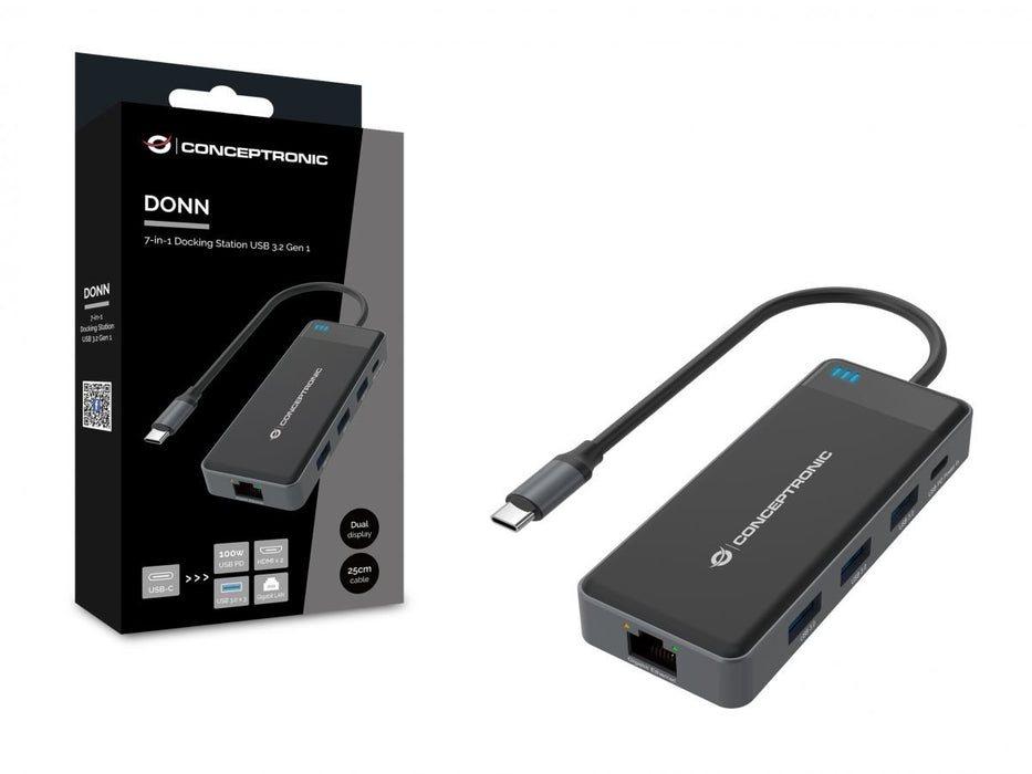 EAN 4015867229125 - Conceptronic DONN14G base para portátil y replicador de puertos Alámbrico USB 3.2 Gen 1 (3.1 Gen 1) Type- imagen 4