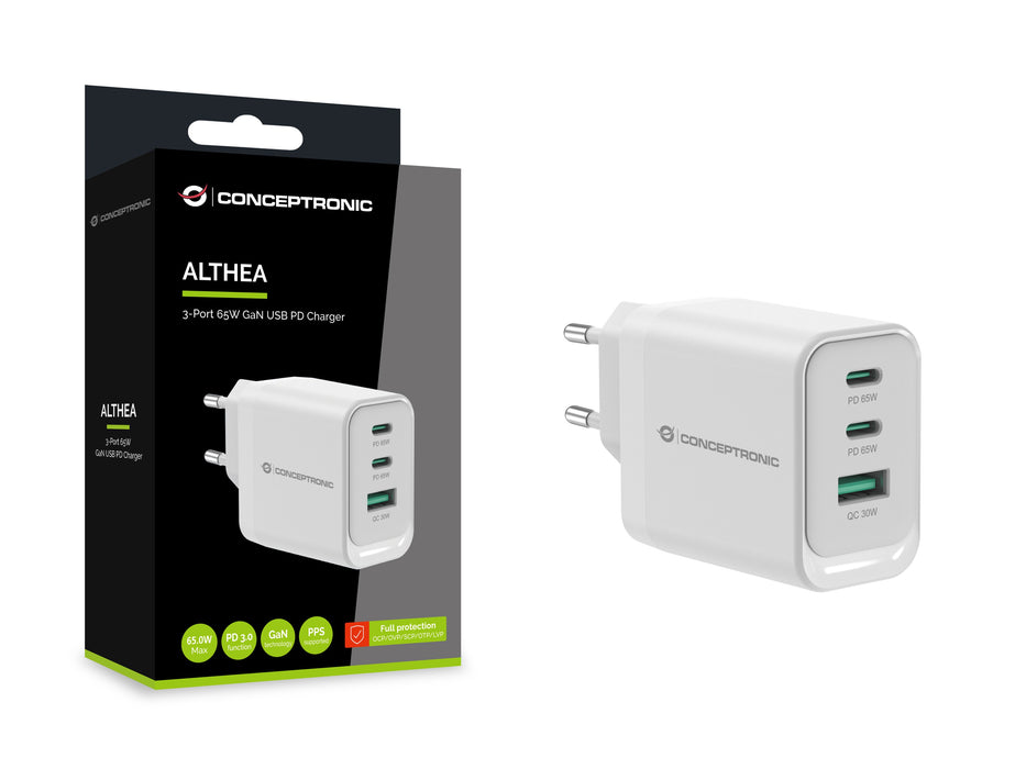 EAN 4015867240724 - Conceptronic ALTHEA21W65 cargador de dispositivo móvil Universal Blanco Corriente alterna Carga rápida In imagen 4