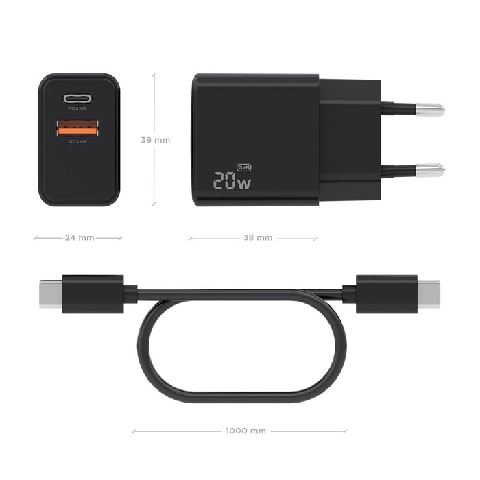 EAN 8435739905470 - AISENS ASCH-20W2P084-BK cargador de dispositivo móvil Teléfono móvil, Smartphone, Cámara digital, Univers imagen 4
