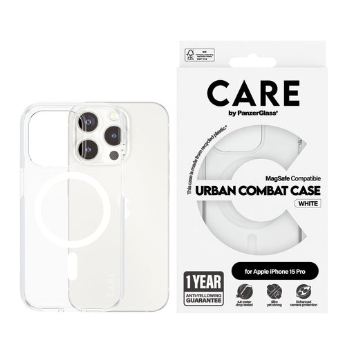 EAN 5715685005534 - PanzerGlass CARE™ by ® Urban Combat Case Transparent w. White MagSafe iPhone 15 Pro funda para teléfono m imagen 2
