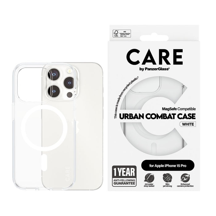 EAN 5715685005534 - PanzerGlass CARE™ by ® Urban Combat Case Transparent w. White MagSafe iPhone 15 Pro funda para teléfono m imagen 2