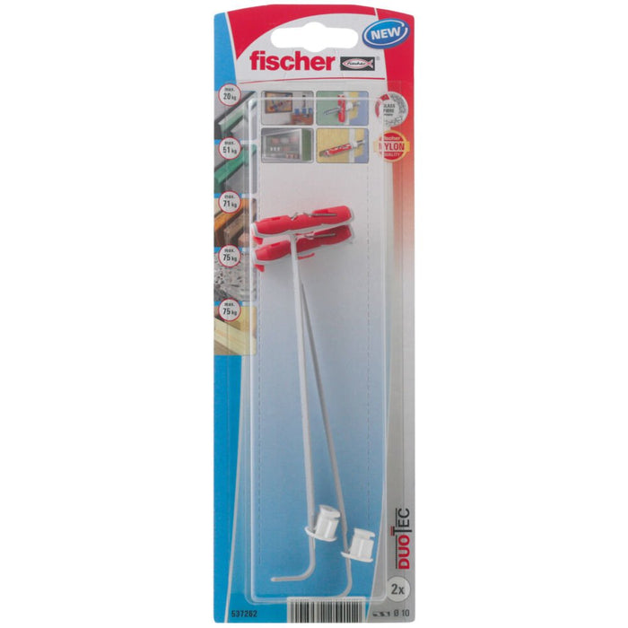 EAN 4048962254112 - Fischer 537262 tornillo de anclaje y taco 2 pieza(s) Juego de enchufes de pared y tornillos 50 mm imagen 1