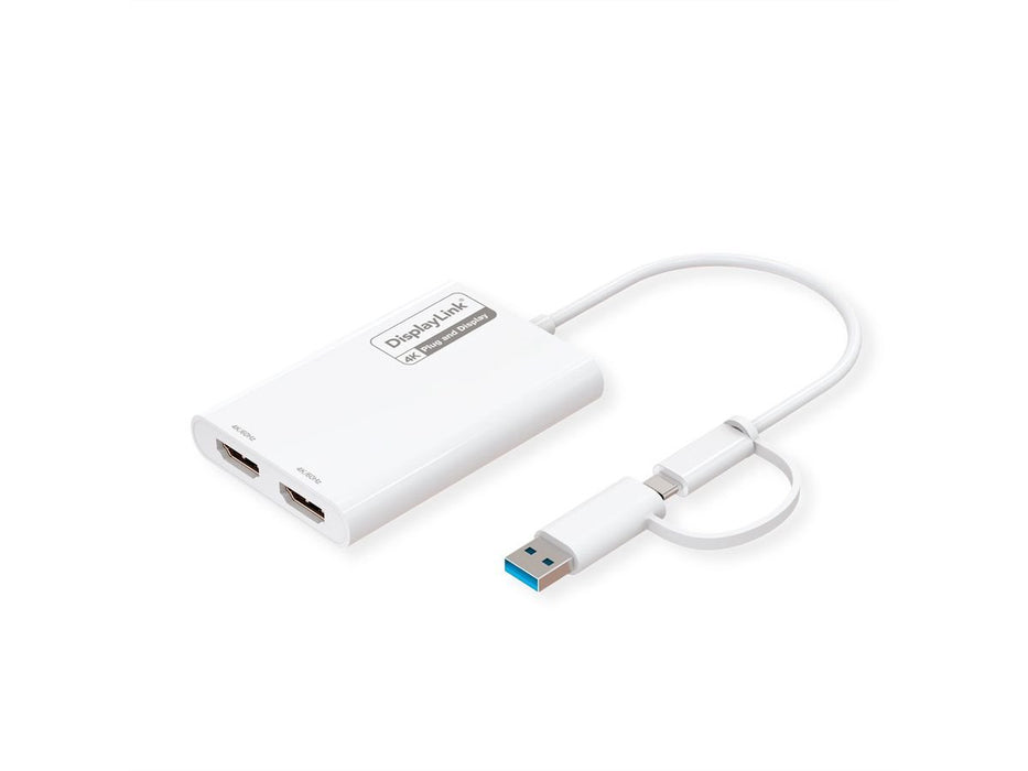 EAN 7630049634763 - ROLINE 12.03.3206 Adaptador gráfico USB 3840 x 2160 Pixeles Blanco imagen 1
