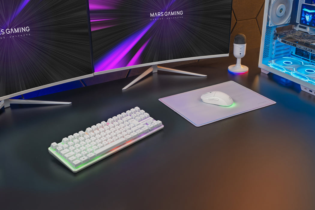 EAN 8435693111863 - Mars Gaming MCPWTKLWFR teclado Ratón incluido Juego RF inalámbrica + USB AZERTY Francés Blanco imagen 17
