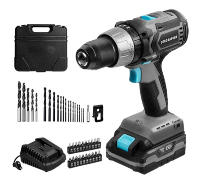 EAN 8435675100083 - Cecotec 70008 taladro 1550 RPM Negro, Azul, Gris imagen 1