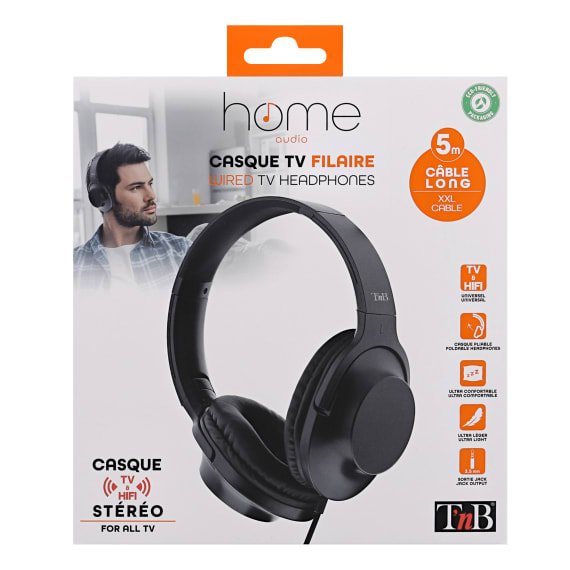 EAN 3303170104651 - T'nB CSHOME3 auricular y casco Auriculares Alámbrico Diadema TV Negro imagen 4