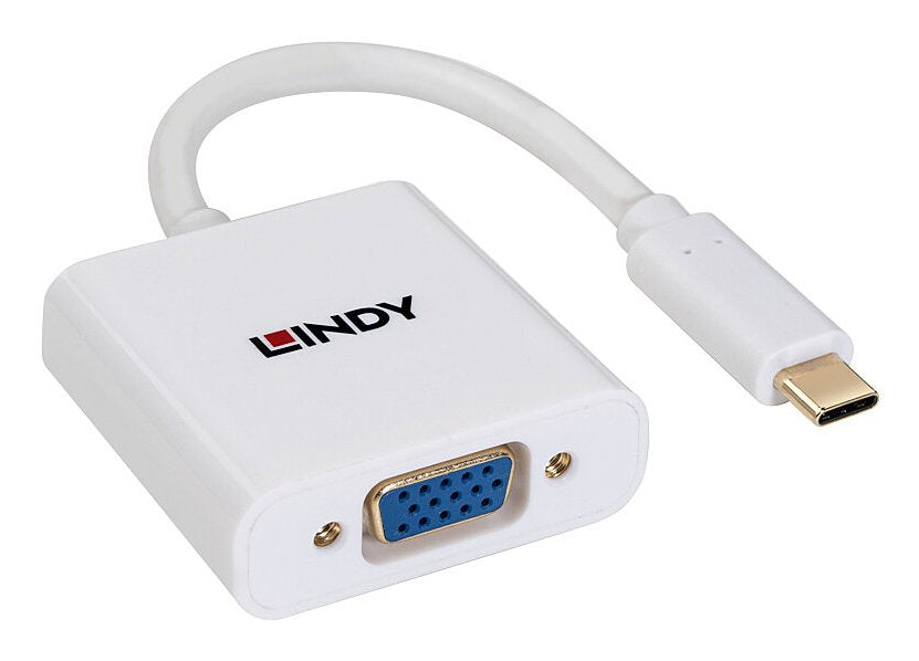 EAN 4002888434379 - Lindy 43437 adaptador de cable de vídeo 0,1 m USB Tipo C VGA (D-Sub) Blanco imagen 3