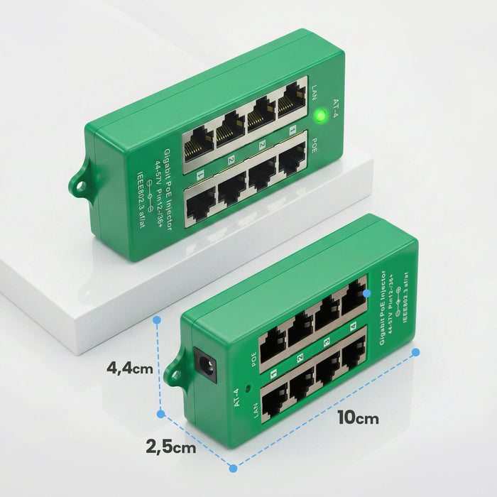 EAN 5903148912554 - Extralink ACTIVE POE INJECTOR 4 PORT GIGABIT 802.3AT/AF MODE A - 1 Gbps - 4-Port Gigabit Ethernet 48 V imagen 16