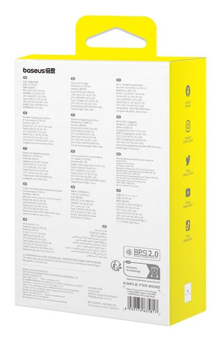 EAN 6932172635817 - Baseus C00057800111-00 cargador de dispositivo móvil Universal Negro Encendedor de cigarrillos Carga rápi imagen 11