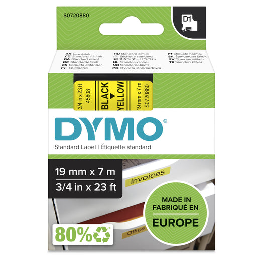EAN 5411313452182 - DYMO D1 Standard - Black on Yellow - 19mm cinta para impresora de etiquetas Negro sobre amarillo imagen 2