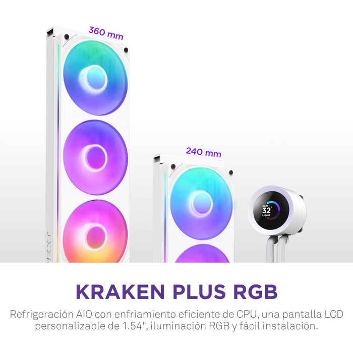 EAN 5056547205229 - NZXT Kraken Plus RGB 240 Procesador Sistema de refrigeración líquida todo en uno 12 cm Blanco imagen 2