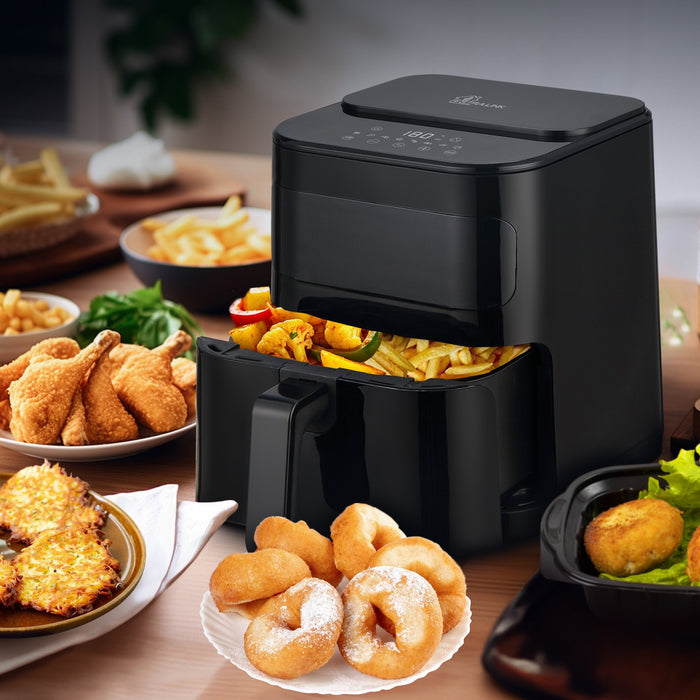 EAN 5906168634512 - Extralink HOME AIR FRYER 5.2L EU SJ-520 freidora Sencillo 5,2 L 1600 W Freidora de aire caliente Negro imagen 6