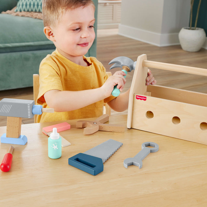 EAN 0194735246076 - Fisher-Price Wooden Tool Box Set imagen 2