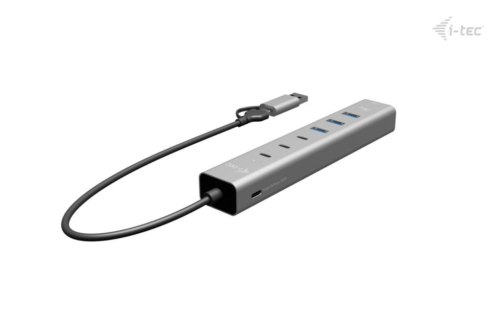 EAN 8595611707988 - i-tec CAHUBMETAL6LANPD hub de interfaz USB 3.2 Gen 1 (3.1 Gen 1) Type-A + Type-C 5000 Mbit/s Plata imagen 3