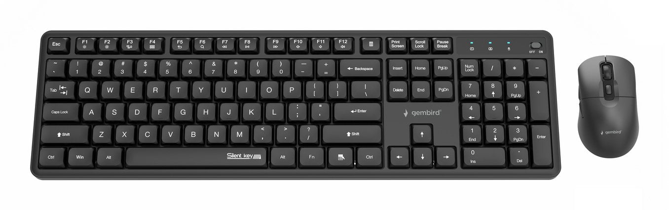 EAN 8716309136792 - Gembird KBS-WMS-01 teclado Ratón incluido Oficina RF inalámbrico QWERTY Internacional de EE.UU. Negro imagen 2