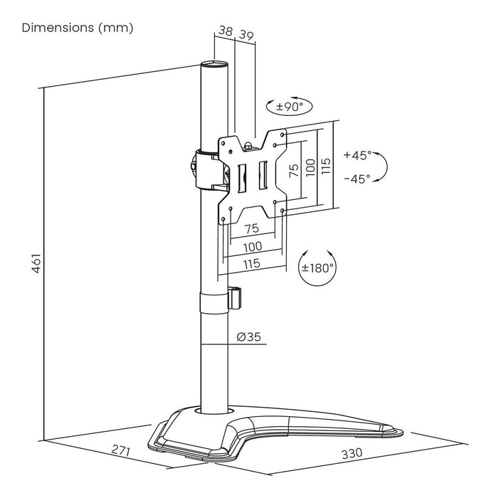 EAN 8435739901434 - AISENS DT32TSR-283 soporte para monitor 81,3 cm (32") Escritorio imagen 7