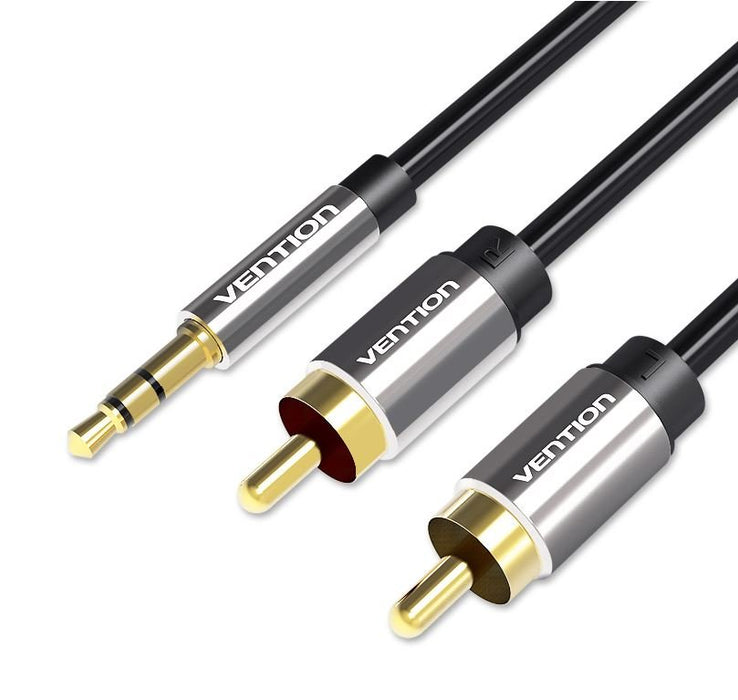EAN 6922794734340 - Vention BCFBF cable de audio 3,5mm 2 x RCA Aluminio, Negro imagen 1