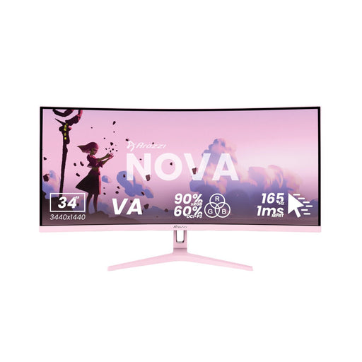 EAN 0850054766991 - Arozzi Nova 34″ Curved pantalla para PC 86,4 cm (34") 3440 x 1440 Pixeles UltraWide Quad HD LED Rosa imagen 1