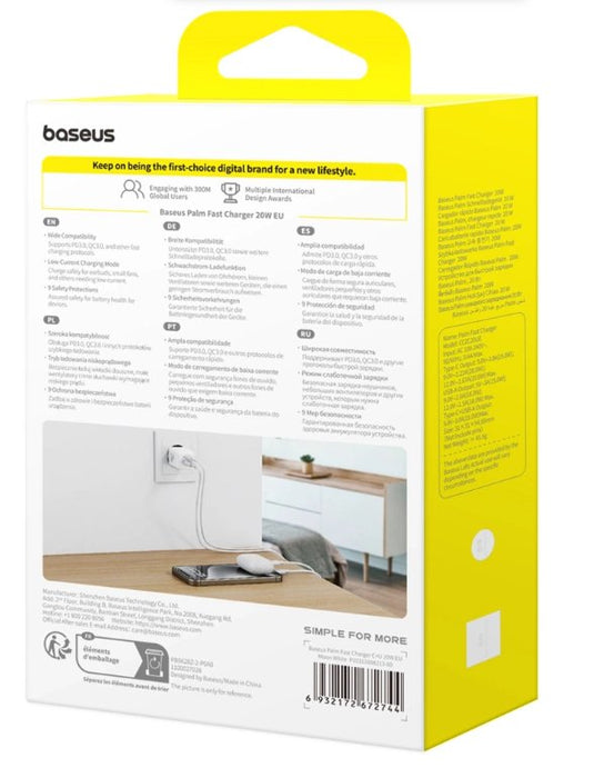 EAN 6932172672744 - Baseus Palm Universal Blanco Corriente alterna Carga rápida Interior imagen 6