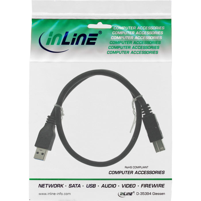 EAN 4043718130061 - InLine 35305 cable USB 0,5 m USB A USB B Negro imagen 2