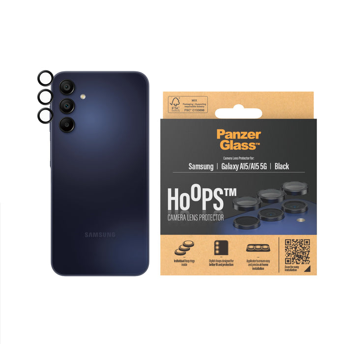 EAN 5711724012242 - PanzerGlass ® Hoops® Camera Lens Protector Black Samsung Galaxy A15 | A15 5G Protector de pantalla 1 piez imagen 2