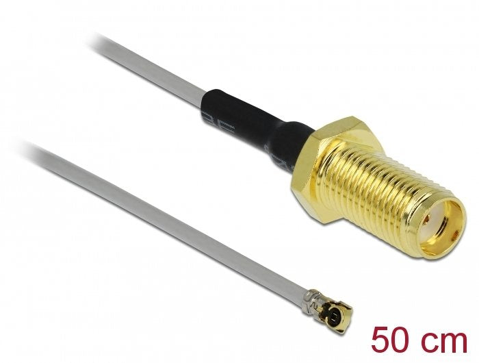 EAN 4043619903993 - DeLOCK 90399 cable coaxial 0,5 m SMA MHF Negro, Oro, Gris imagen 1