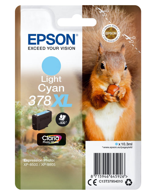 EAN 8715946645926 - Epson Squirrel 378XL cartucho de tinta 1 pieza(s) Original Alto rendimiento (XL) Cian claro imagen 1