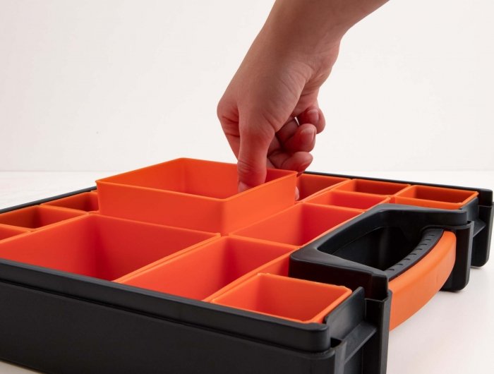 EAN 4043619184200 - DeLOCK 18420 caja de almacenaje Rectangular Plástico Negro, Naranja imagen 3