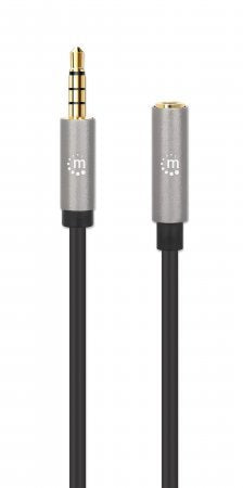 EAN 0766623356022 - Manhattan 356022 cable de audio 1 m 3,5mm Negro, Plata imagen 3